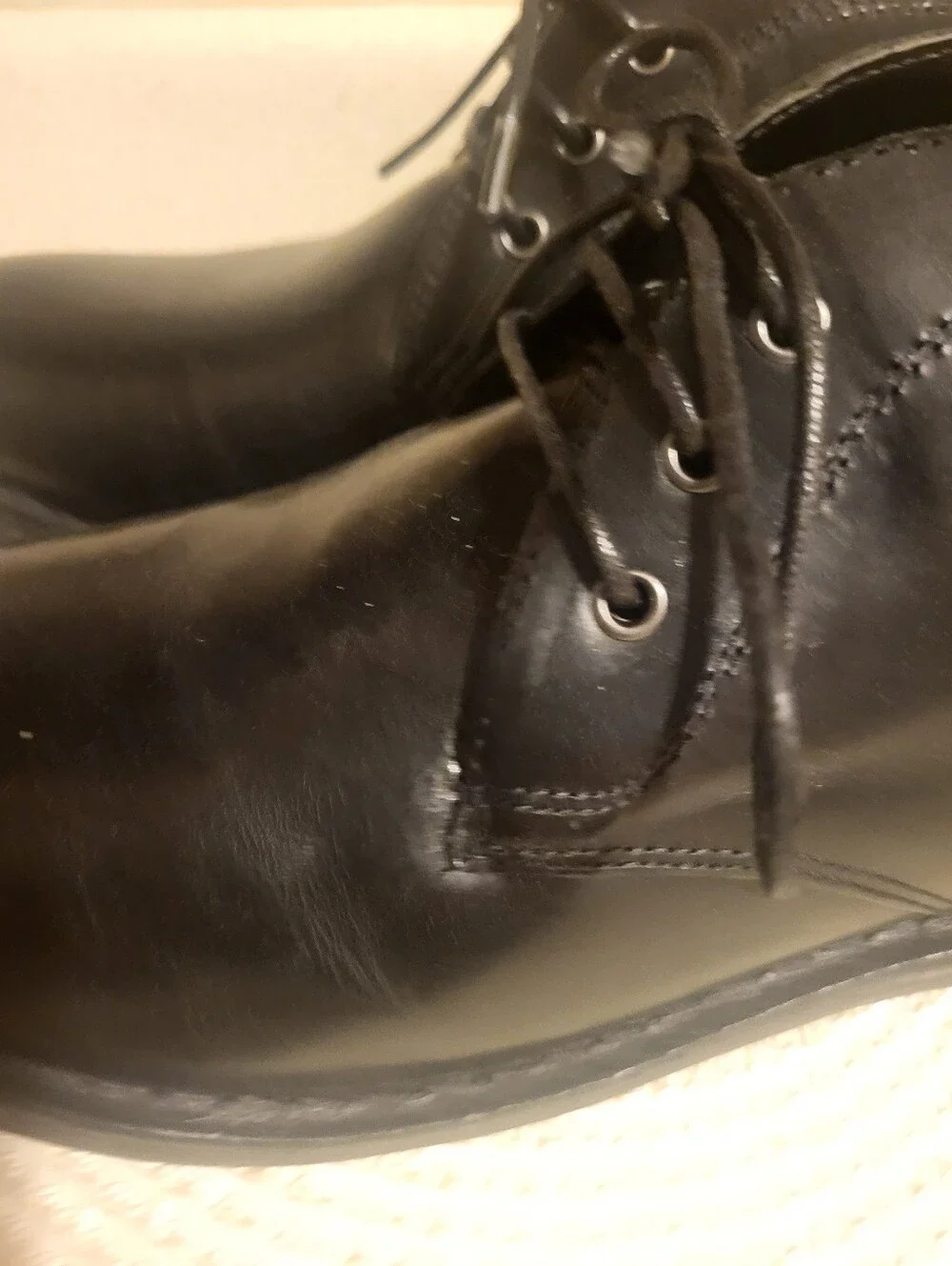 Men's Crown Vintage Black Leather Lace-Up Chukka Boots Sz.10
